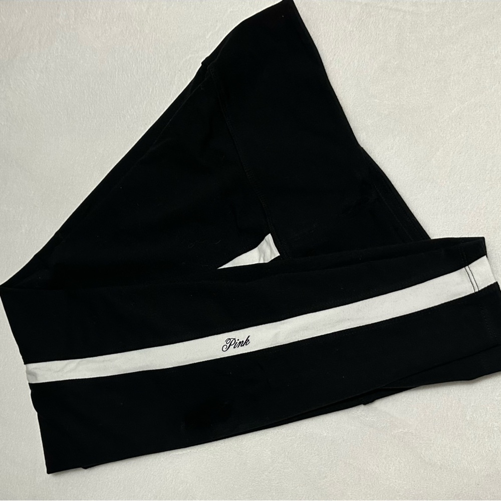 NWT Women PINK  by Victoria's Secret Black Leggings with pocket Size X Large